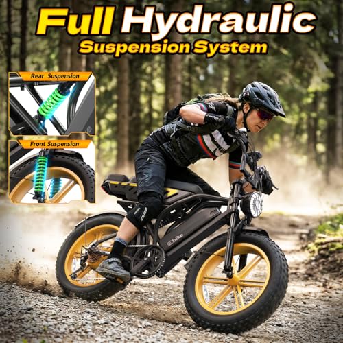Image of TST Electric Bike for Adults 20 inch Fat Tire All-Terrain E-Bike 60 Miles - 48V 15 AH Battery Electric Bicycle
