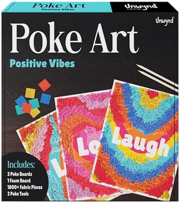 Unwynd Poke Art Live Love Laugh, Mess-Free Sewing Fabric Arts & Crafts for Adults, DIY Birthday Gifts for Women, Activity Craft Kit for Adults & Teens, Hobbies for Moms – Positive Vibes Unwynd Poke Art Live Love Laugh, Mess-Free Sewing Fabric Arts & Crafts for Adults, DIY Birthday Gifts for Women, Activity Craft Kit for Adults & Teens, Hobbies for Moms – Positive Vibes