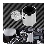 Aftermarket 100% brandneu ZXC Motorrad Universal Chrom Einstellbarer Becherhalter Fit for Harley Touring Street Glide Electra Glide Sportster Dyna Softail Breakout Die Installation ist einfach und bequem