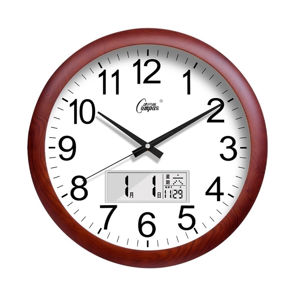 J9V4G6S3B5 Analogue Wall Clock 38cm Living Room Silent Wall Clock with Date Modern Minimalist Nordic Creative Home Quartz for Room Decoration