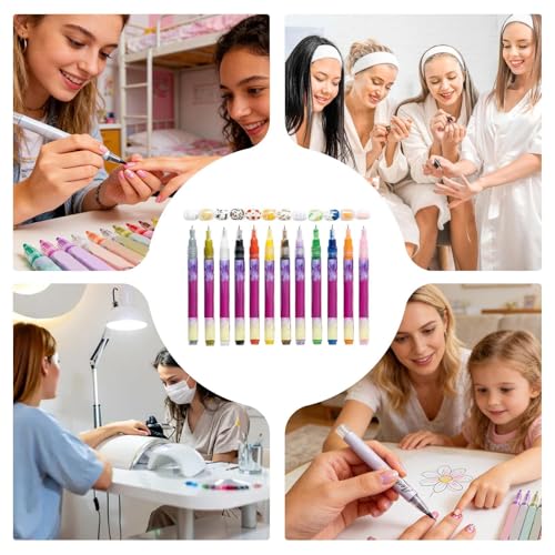 Stylos à ongles double pointe imperméables et marqueurs doux