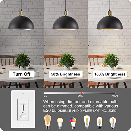 Karjearl Black Pendant Light Fixtures, 11.8" Modern Farmhouse Pendant Light Industrial Dome Hanging Lights For Kitchen Island Dining Room Hallway Stairs Entryway #TOP2