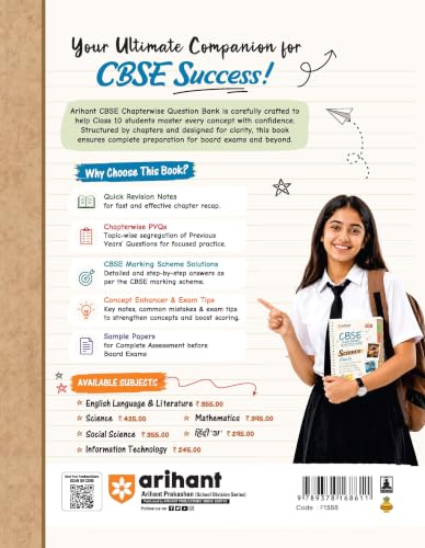 Image of Arihant CBSE Question Bank Class 10 Science For Board Exam 2027 | Chapterwise PYQs (2026-2016) with Revision Theory, Detailed Solutions, Exam Tips & Sample Papers As per CBSE Syllabus