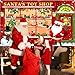Lecheme Christmas Banner Santa's Toy Shop Backdrop Photo Background Snowman Santa Workshop Christmas Banner Holiday Photo Props Party Decorations