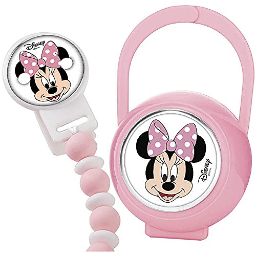 Set box + spilla portaciuccio di valenti. Set box + spilla portaciuccio con minnie di colore rosa. La referenza è d494 ra