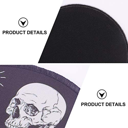 Mobestech Skeleton Mouse Pad Halloween Round Desk Mousepad para Office Home Laptop