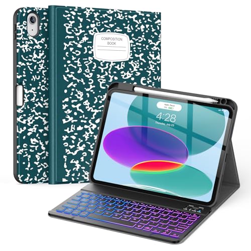 Teclado retroiluminado iPad 10.9 y 11 Supveco magnético de 7 colores