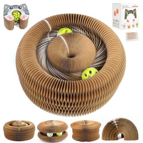 URSKTM Upgraded-Magnetic Magic Organ Cardboard Cat Scratcher Toy with 2