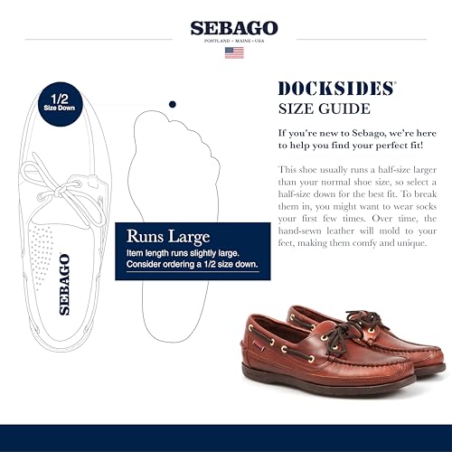 Sebago Schooner Waterproof Boat Shoes - Leather Moccasins for Men Featuring 360-Degree Rawhide Lacing and Non-Marking Slip-Resistant Soles3