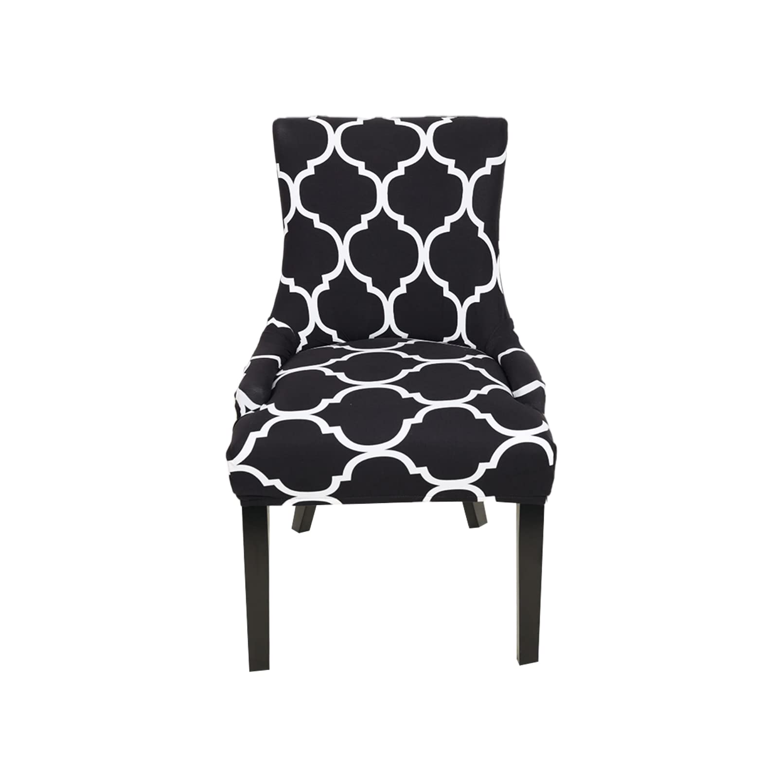 CRFATOP 2 Pieces Stretch Armless Wingback Chair Cover Printed Sloping Armchair Cover Reusable Wingback Side Chair Slipcovers Accent Chair Covers for Dining Room Banquet Home Decor (Color 39)