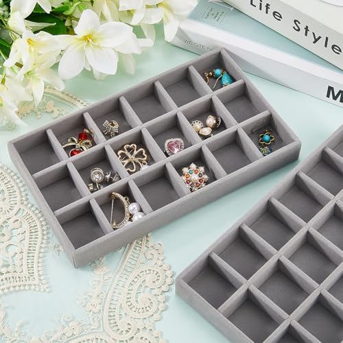 Rangement bijoux velours gris de qualité supérieure pour valoriser vos montres