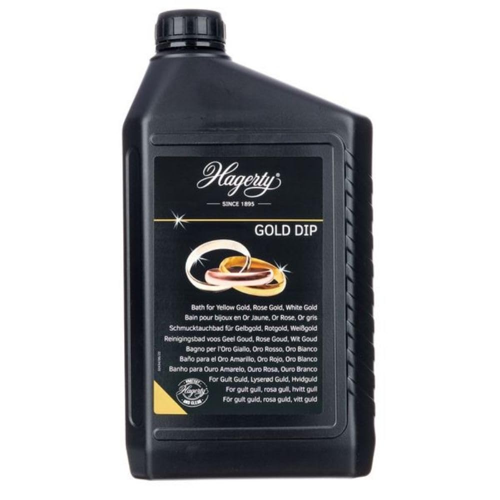 Hagerty Gold Dip baño detergente oro 2L I Líquido para la limpieza de joyas oro amarillo, blanco, rosa y rojo I limpiador de joyas de oro para un nuevo brillo y esplendor