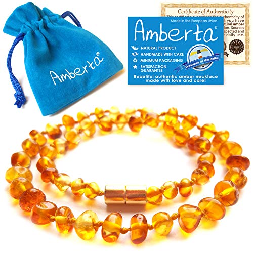Amberta® Naturbernstein Halskette aus echtem baltischen Bernstein (35 cm)