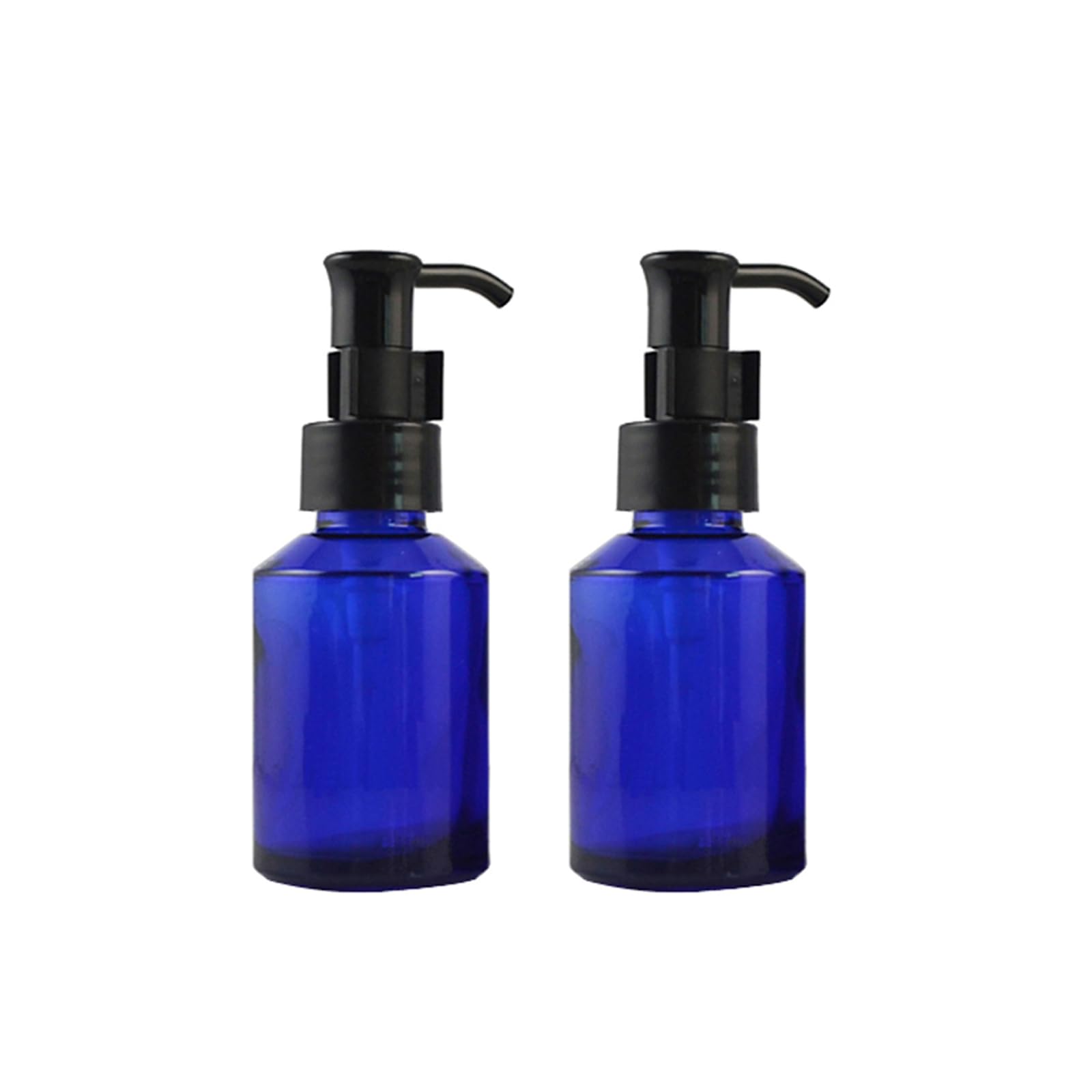 Botellas de vidrio azul recargables de 60 ml QUUPY, perfectas para cremas en tus viajes
