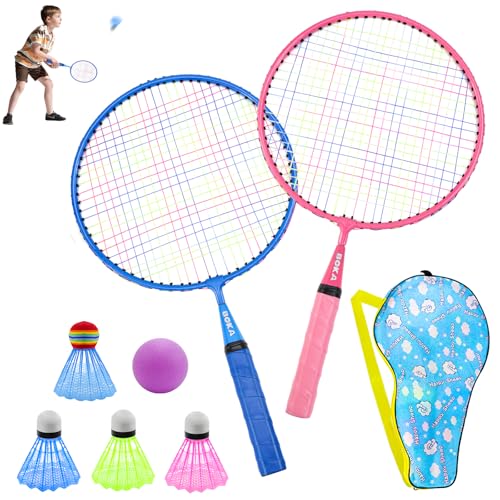 TUZHE Federball Set Kinder Badminton Schläger mit Tragetasche Mini Badminton Set, Sportspiel für AnfäNger für Outdoor & Strand TUZHE Federball Set Kinder Badminton Schläger mit Tragetasche Mini Badminton Set, Sportspiel für AnfäNger für Outdoor & Strand