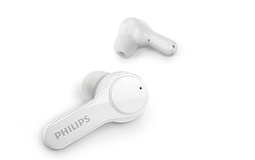 PHILIPS T3217 Auriculares inalámbricos verdaderos con cancelación de ruido ambiental de doble micrófono (ENC) para llamadas claras y resistencia al