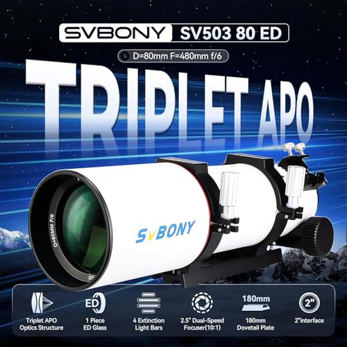 Image of SVBONY SV550 80mm Triplet Apochromatic Deep Sky Telescope Kit, SV405CC Cooled Astrophotography Camera, SV226 Telescope Filter Drawer, SV220 2 inch 7nm Dual-Band Nebula Filter&SV209 Field Flattener