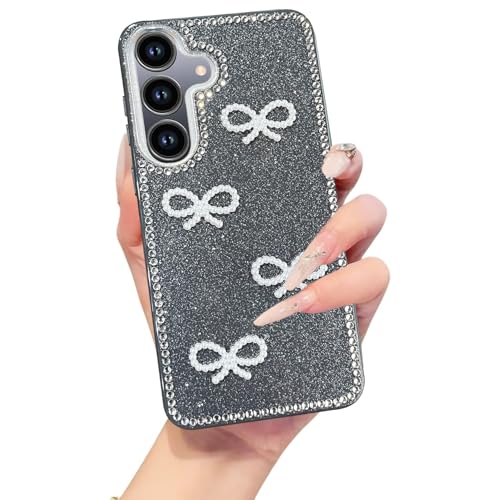 Image of DIZORO for Samsung Galaxy M17 5G / A17 5G / F17 5G Cover,Cute Bow Tie Aesthetic Phone Case,Trendy Slim Hard IMD Shockproof Protective Bumper Designer Phone Back Cover for Women Girls Black