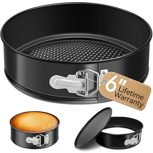 USLAI 6 Inch Nonstick Springform Pan with Removable Bottom