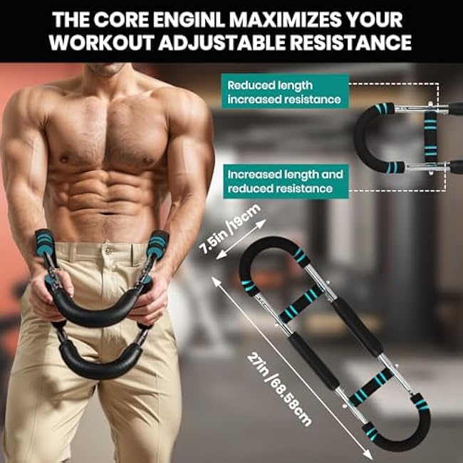 Twister Arm Trainer, Adjustable Chest Workout Equipment£¬£¨30-120lbs£© for Men & Women,Portable Home Gym Strength Trainer£¬Muscle Builder & Strength Training for Arms, Chest