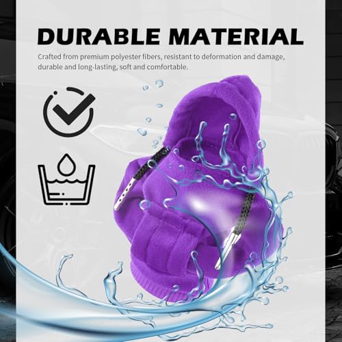 Image of OFBAND Funny Car Gear Shift Cover,Cute Car Gear Shift Hoodie as Christmas Cars Decorations,Universal Soft Shifts Knob Cover Protects from Wear & Dust (Purple)