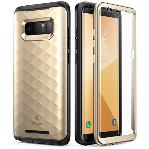 Galaxy Note 8 Case, Clayco [Hera Series] Full-Body Rugged Case with Built-in Screen Protector for Samsung Galaxy Note 8 (2017 Release) (Gold)