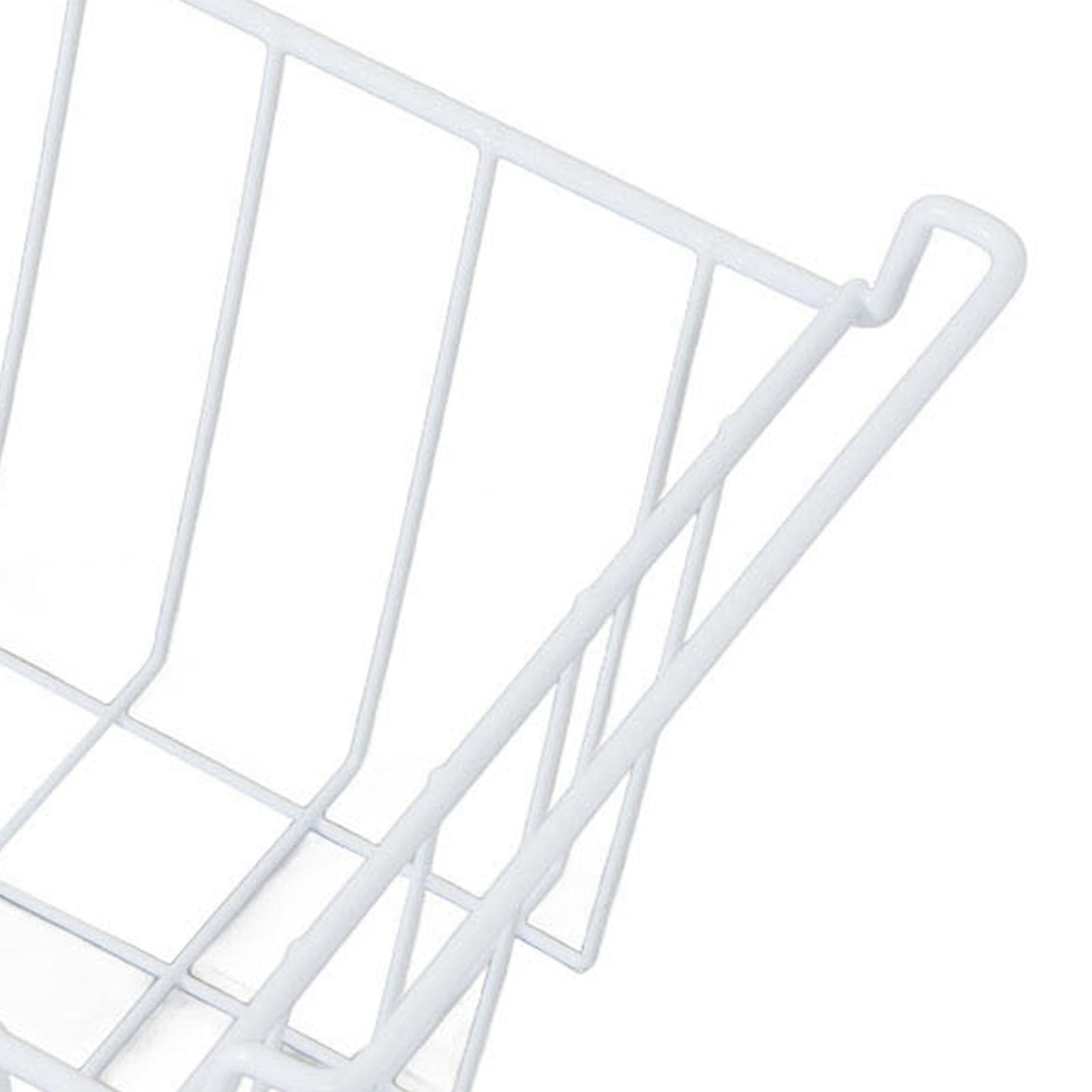 Cestello congelatore |Salvaspazio con rivestimento in PE in filo di acciaio per la conservazione di alimenti surgelati |Contenitore organizer multiuso per (White)