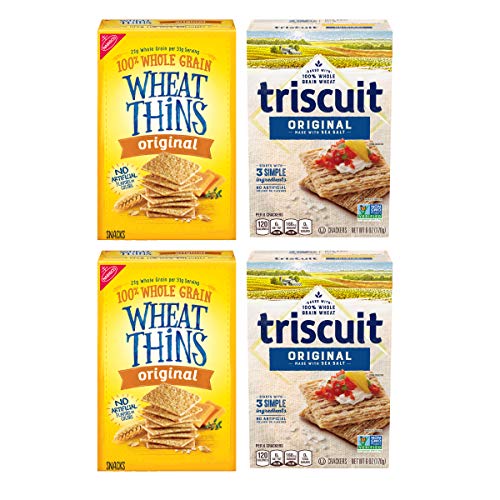 Nabisco Wheat Thins Original and Triscuit Original Crackers Variety Pack, 4 Boxes