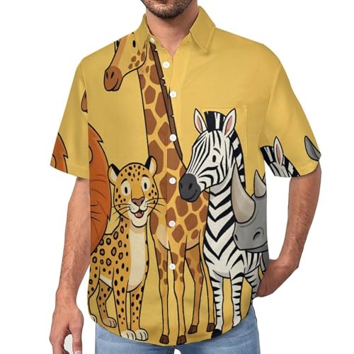 Chemise décontractée manches courtes homme imprimé animaux de mode
