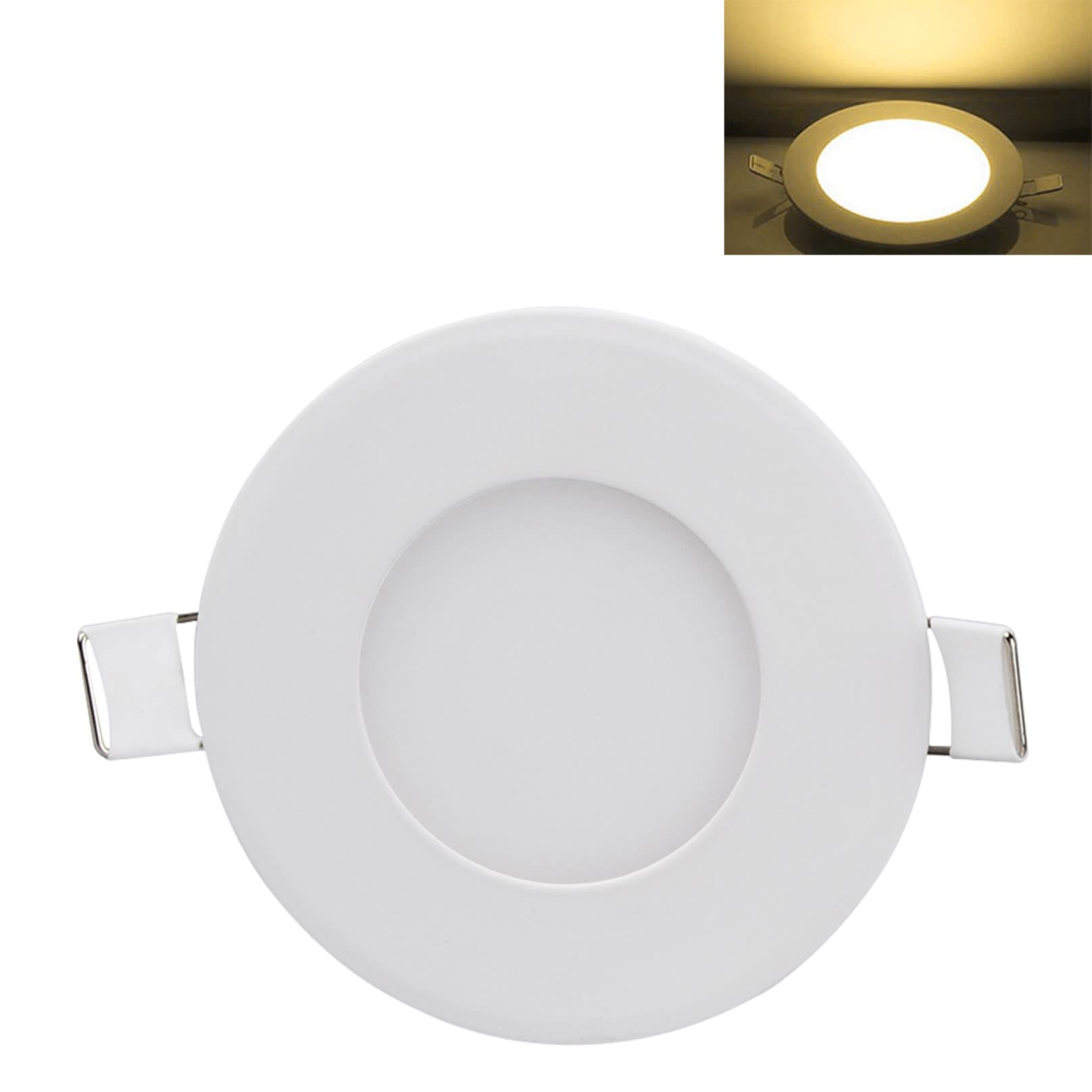 TTiiLoe 3W LED Recessed Ceiling Light, 4500K Daylight White Ultra-Thin Spotlight, Hole Φ 70 mm, 180lm LED Integrated Downlight for Hallway Corridor Kitchen