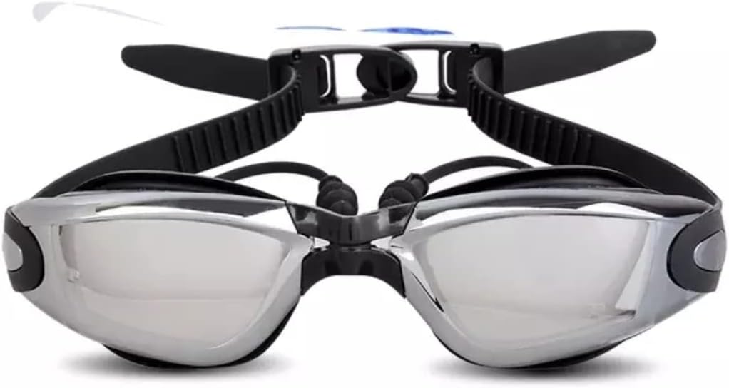 AktivBear 2 Pack Unisex Swimming Goggles, 2 Pcs Nose Clip, 2 Pairs Ear Plugs & FREE eBook, Adult Swim Goggles, Anti Fog UV Protection, Swimming Goggles For Kids 4-16, Juniors, Men & Women