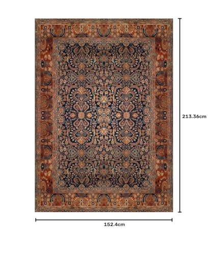 Image of ishro home 5x7 Feet 3D Jet Multi Printed Carpet Rug Runner and Carpets for Bedroom /Living Area /Home with Anti Slip Backing (Rustique Night, 5x7 fts)