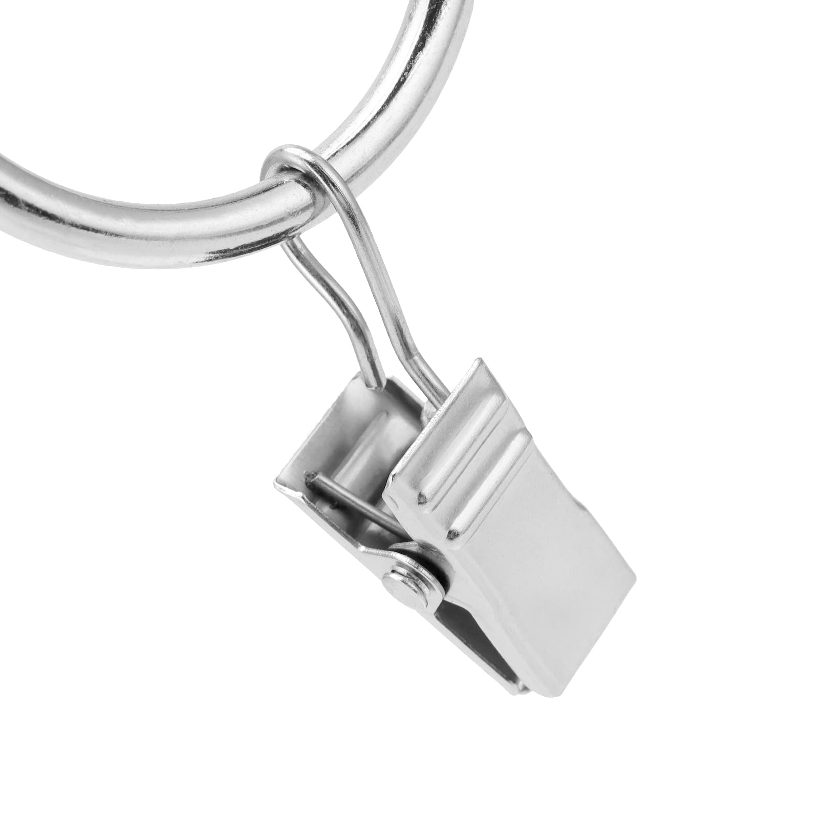 KEILEOHO 120 Anillos de Cortina de 32 mm con Clips, Anillos de Cortina de Metal con Clips, Pinzas Plateadas con Anillas