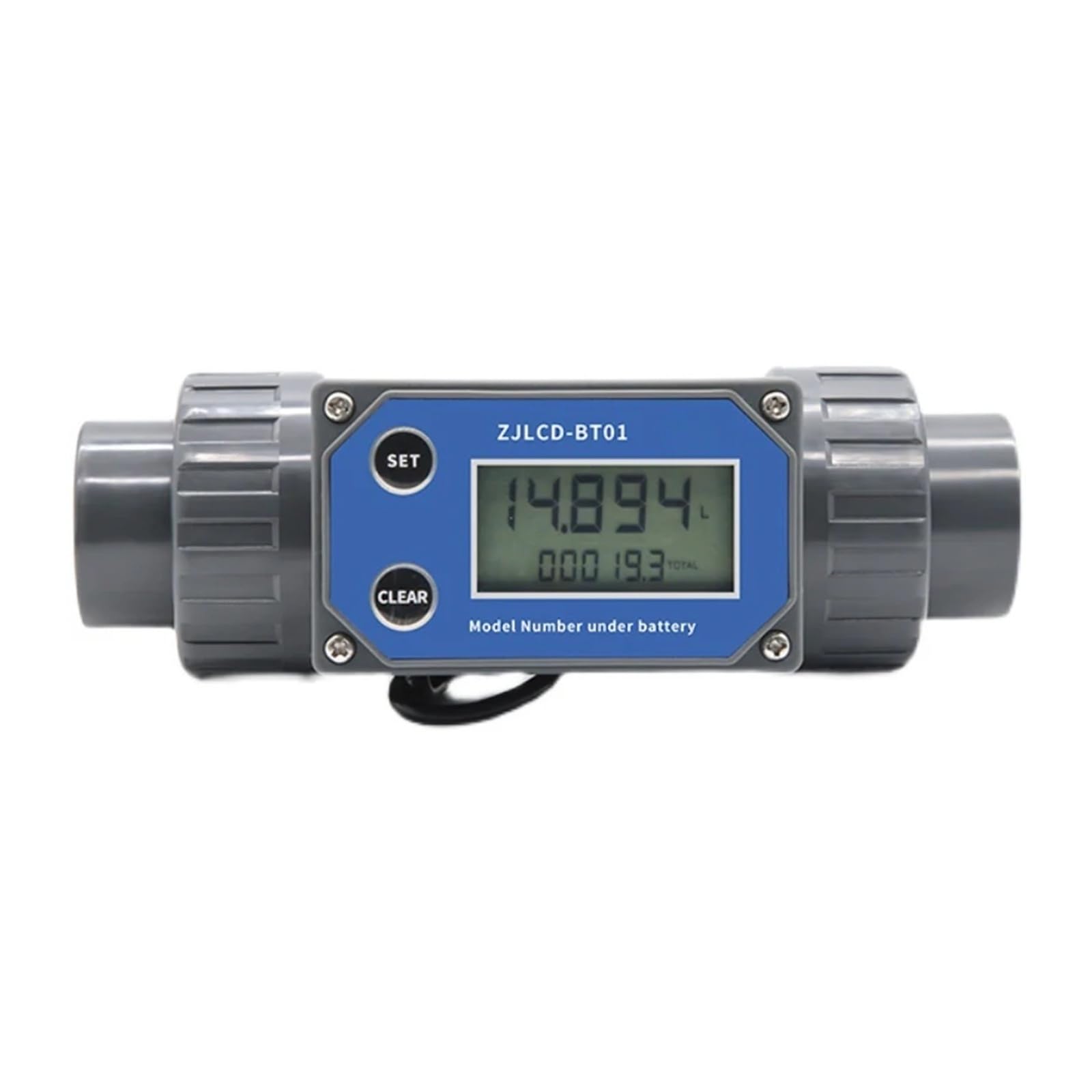 Durchflussmesser, Durchflussmesser, elektronischer mit digitaler LCD-Anzeige, DN25-80, ZJLCD-BT01, PVC-Rohr, flüssiges Wasser for die Bewässerung von Bauernhöfen/Gärten(DN32,With cable)