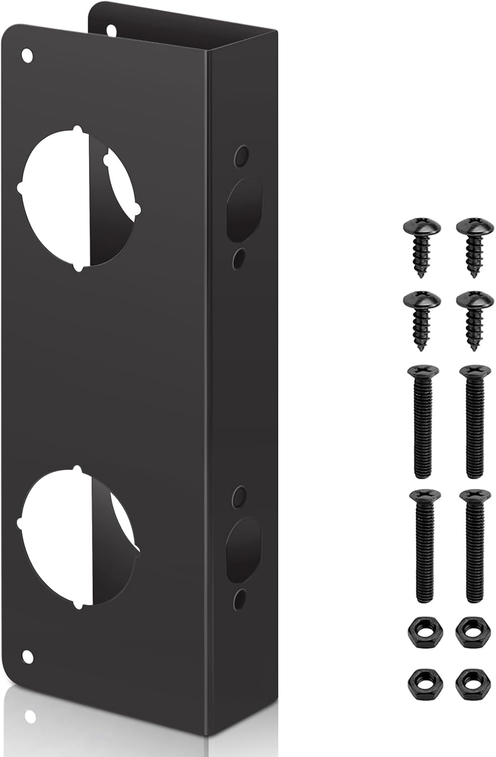 Ferraycle 1 Piece Stainless Steel Door Reinforcement Plate for 1-3/4" Thick Doors Deep Bronze Lock with Screws Reinforce and Repair Door Jamb Reinforcement for Home Bedroom