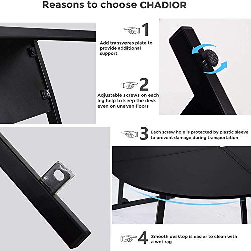 CHADIOR L Shaped Corner Computer Gaming Desk 58"L x 44"W Modern Workstation Table for Small Space Home Office, Black