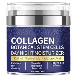 Collagen Face Moisturizer with Airless Pump – Collagen Botanical Stem Cells Cream for Skin with Retinol, Niacinamide, Hyaluronic Acid – Anti-Aging Day & Night Cream, 1.8 OZ