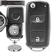 Produktbild Auto Schlüssel Funk Fernbedienung 1x Gehäuse 2 Tasten + 1x Rohling + 1x CR2032 Batterie kompatibel mit VW Amarok T5 T6