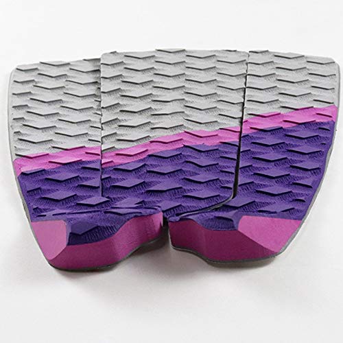Jkjhbhged Surfboard Traction Pad - 3 Piece Surf Board & Skimboard Stomp Foot Pad - Maximum Kick Tail Deck Grip for Surfing