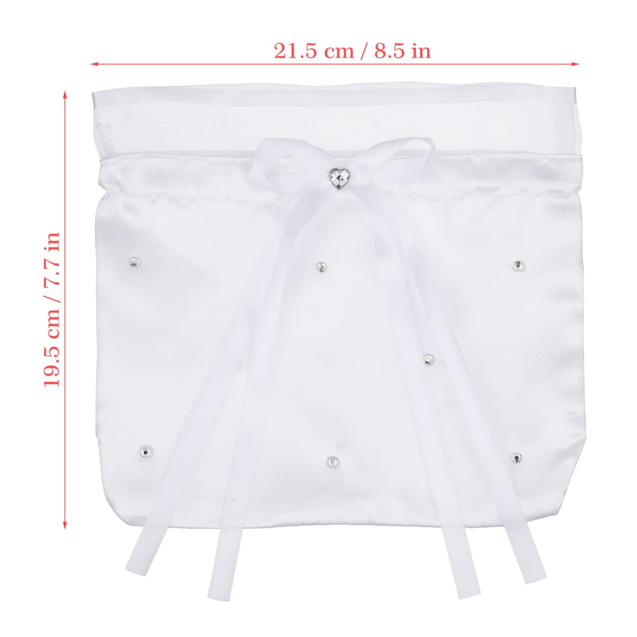 Veemoon Weiß Satin Brautbeutel, Braut Hochzeit Handtasche Brautbeutel Blumenmädchen Dolly Tasche Drawschnellzug Clutch Bag für Hochzeit Bankett Tanz Brautjungfern Accessoires 8,45X7,66X0,04 in