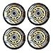 ベアリング72mm/76mm/80mm付き85Aインラインスケートホイール4個パック、ローラースケートホイール交換用、屋内屋外ホイール用補助輪,Black gold,80mm