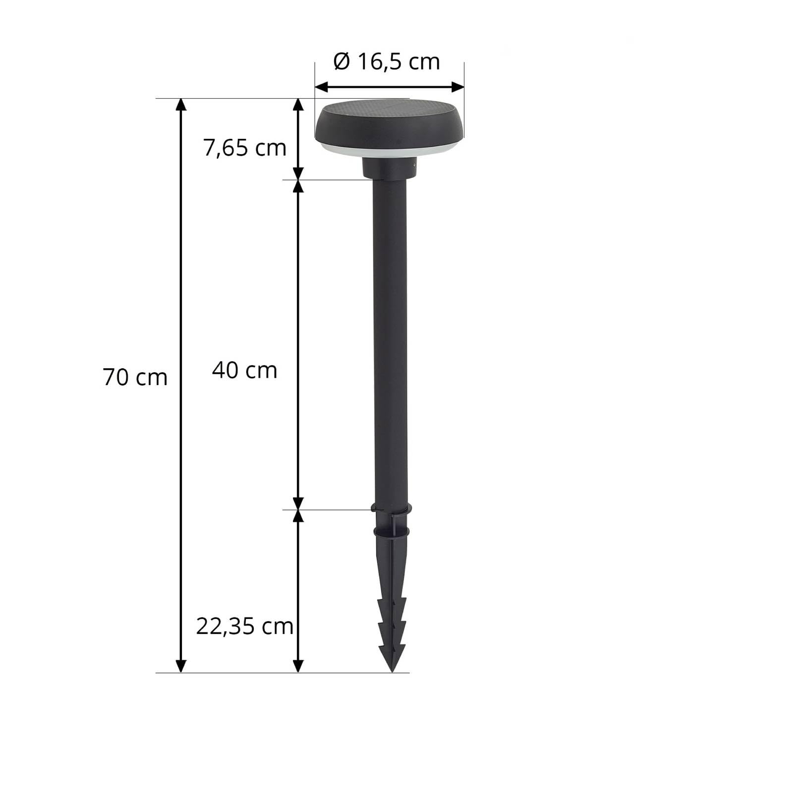 Lindby Lampade solari con sensore di movimento (Moderno) colore Nero, lampadina inclusa lampada solare giardino