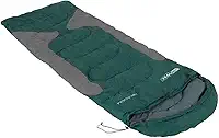 NTK, Saco de Dormir Tipo Misto Freedom, com Faixa de Temperatura entre -1,5°C à -3,5°C, com Capuz Curvo e Elástico Ajustável Incorporado, com Bolsa de Transporte, Verde e Cinza