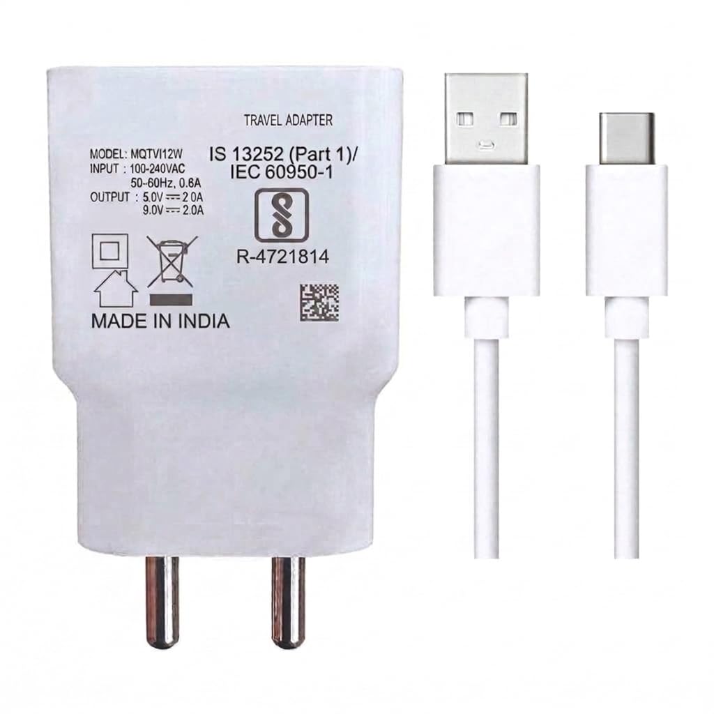 Fast Charger for Samsung Galaxy M11, M20, M30s, M30, M31, M31s, M40, M41, M51 Charger Original Adapter Like Wall Charger | Android USB Charger with 1 Meter USB Type C Data Cable (2.4 Amp, White)-image-37