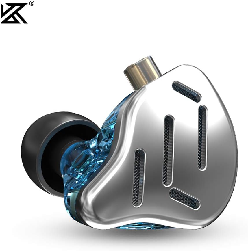 KZ Zax in-Ear Monitors, 16-Units Hybrid in Ear Earphones, HiFi Stereo Noise Isolating Sport IEM Wired Earbuds/Headphones with Detachable Cable for Musician Audiophile (Without Mic, Silver)