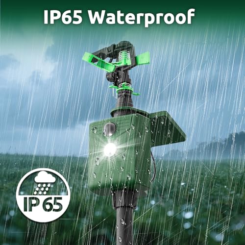 Image of Motion Activated Animal Repeller with Water Sprinkler, Solar Powered Deer Repellent Devices, IP65 Waterproof Cat Repellent Outdoor with Flashing Light, Deter Foxes Skunks Dog Raccoons from Garden