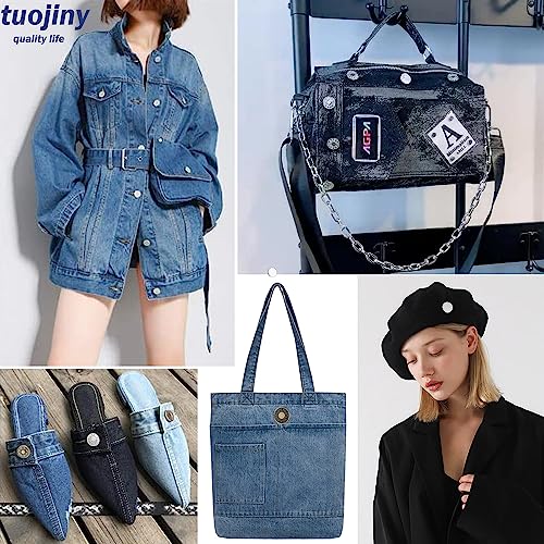 32 Sets Jeans Buttons Replacement, 17 Mm And 20Mm No-Sew Removable Metal Buttons Replacement Repair Combo Thread Rivets And Screwdrivers In Storage Box, Women And Men's Jeans Clothing Supplies #TOP5