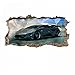 nikima - 106 Wandtattoo Sportwagen schwarz - Loch in der Wand - in 6 Größen - wunderschöne Kinderzimmer Sticker und Aufkleber Coole Wanddeko Wandbild Junge Mädchen Größe 1000 x 500 mm