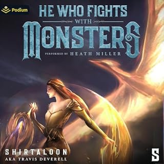 Diseño de la portada del título He Who Fights with Monsters 5