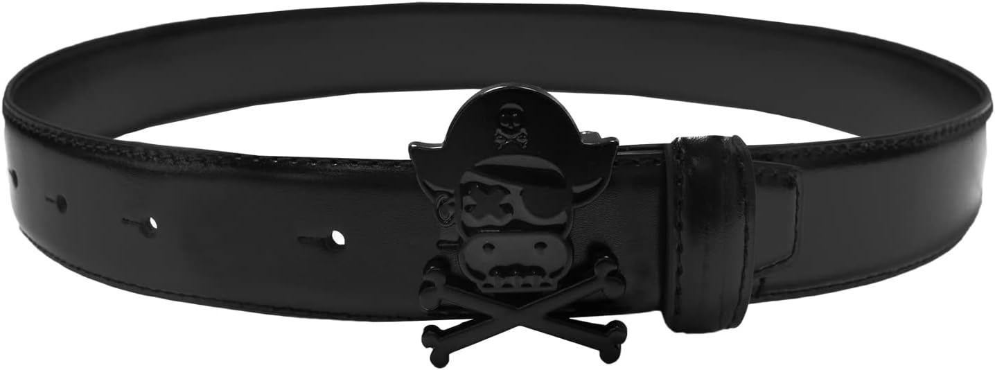 Black n Bianco Boys' Modern Leather Belt with our Trademarked Circle n Belt Buckle